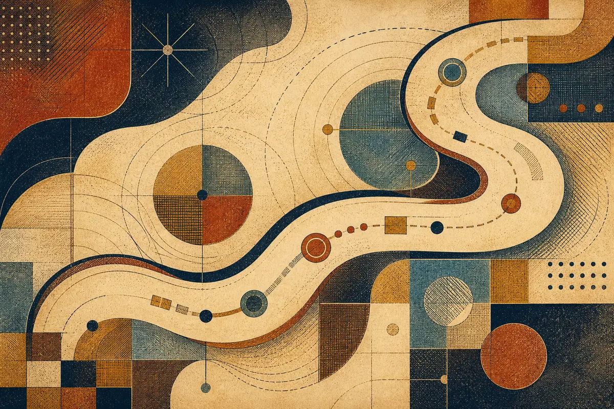 Abstract illustrated map composition for Keller, United States