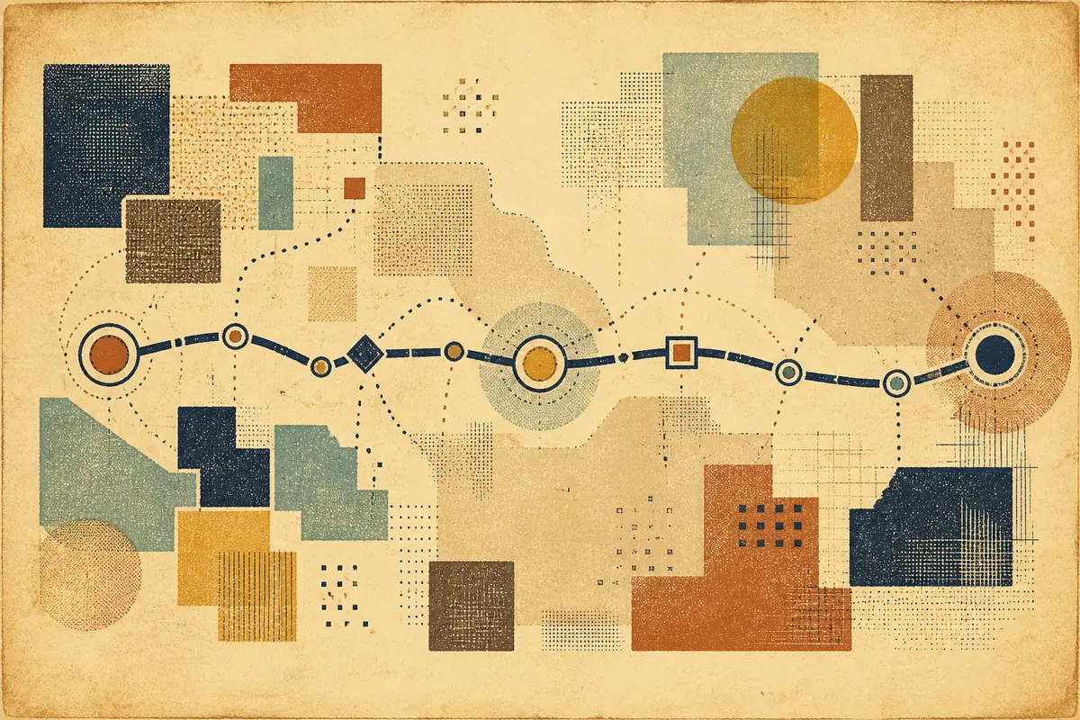 Abstract illustrated map composition for Kendall West, United States