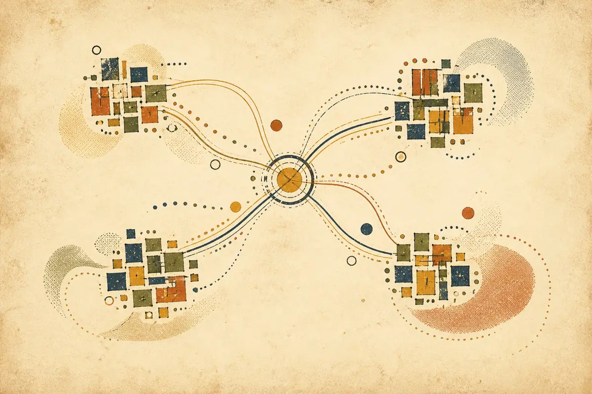 Abstract illustrated map composition for Kent, United States