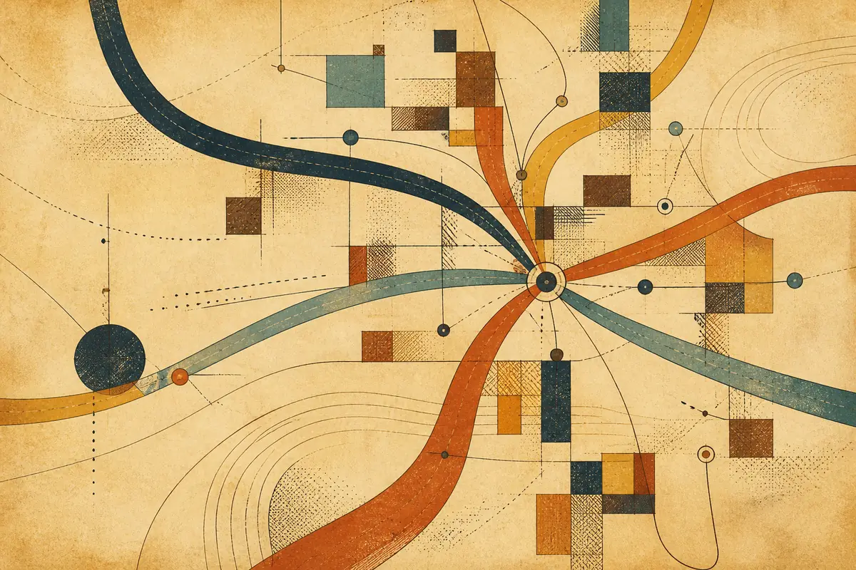 Abstract illustrated map composition for Kettering, United States
