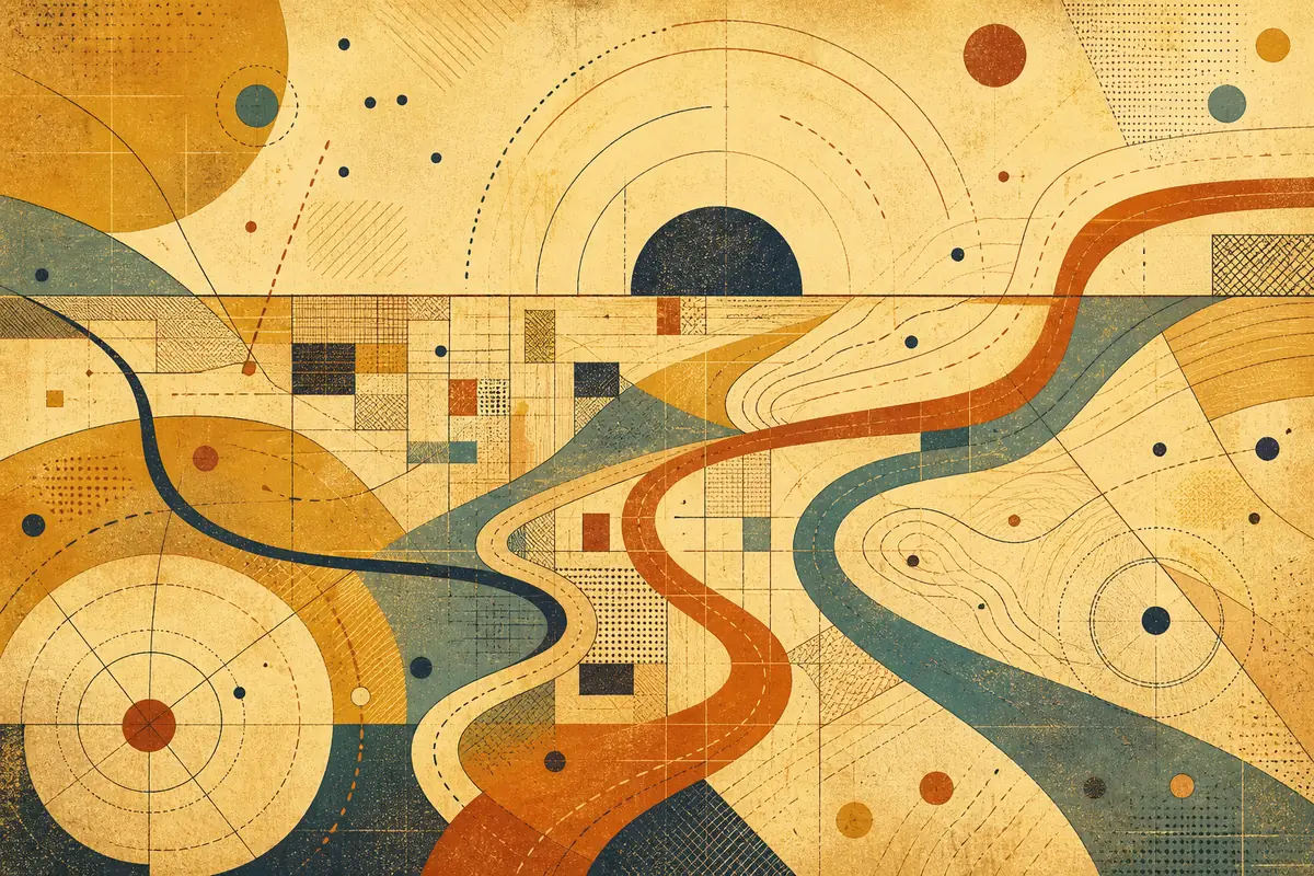 Abstract illustrated map composition for La Habra, United States