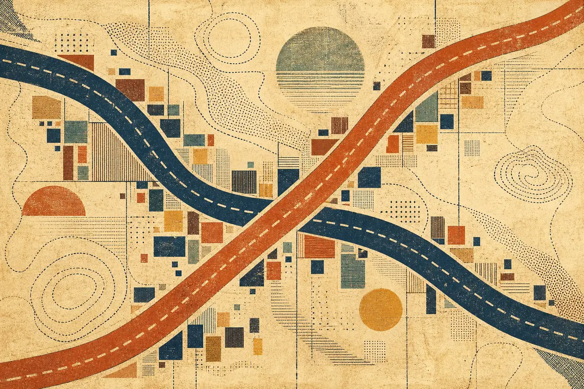 Abstract illustrated map composition for La Porte, United States