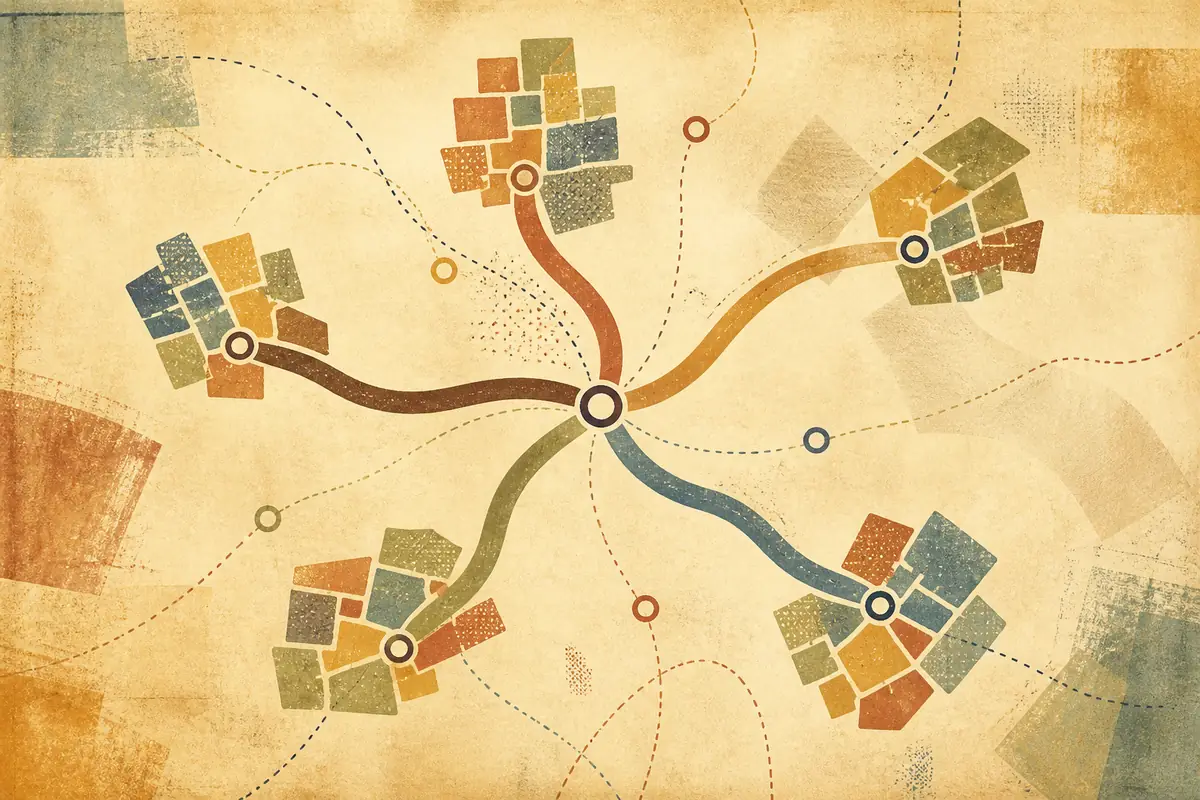 Abstract illustrated map composition for Lafayette, United States