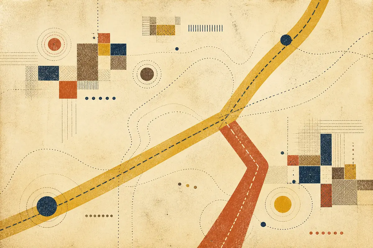 Abstract illustrated map composition for LaGrange, United States