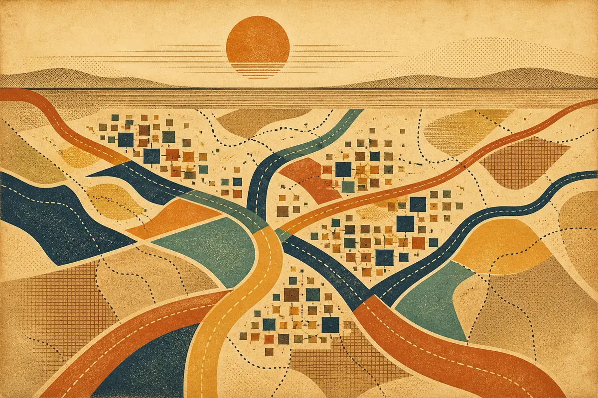 Abstract illustrated map composition for Laguna Niguel, United States