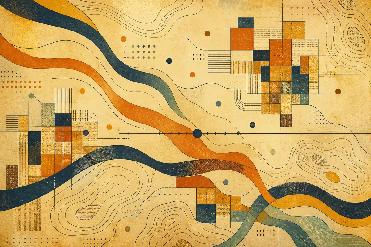 Abstract illustrated map composition for Lake Havasu City, United States