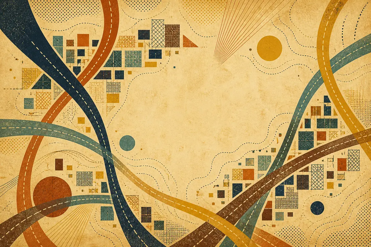Abstract illustrated map composition for Lake Stevens, United States