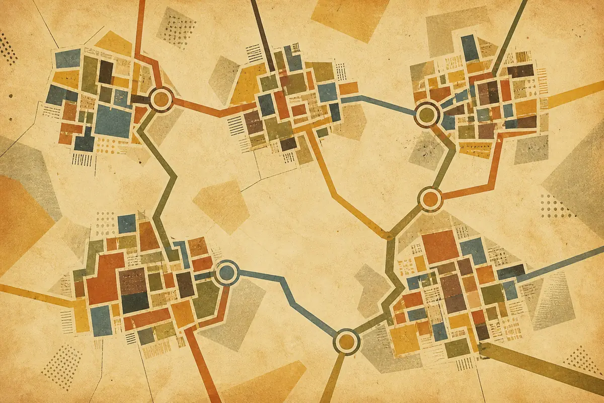 Abstract illustrated map composition for Lakeland, United States