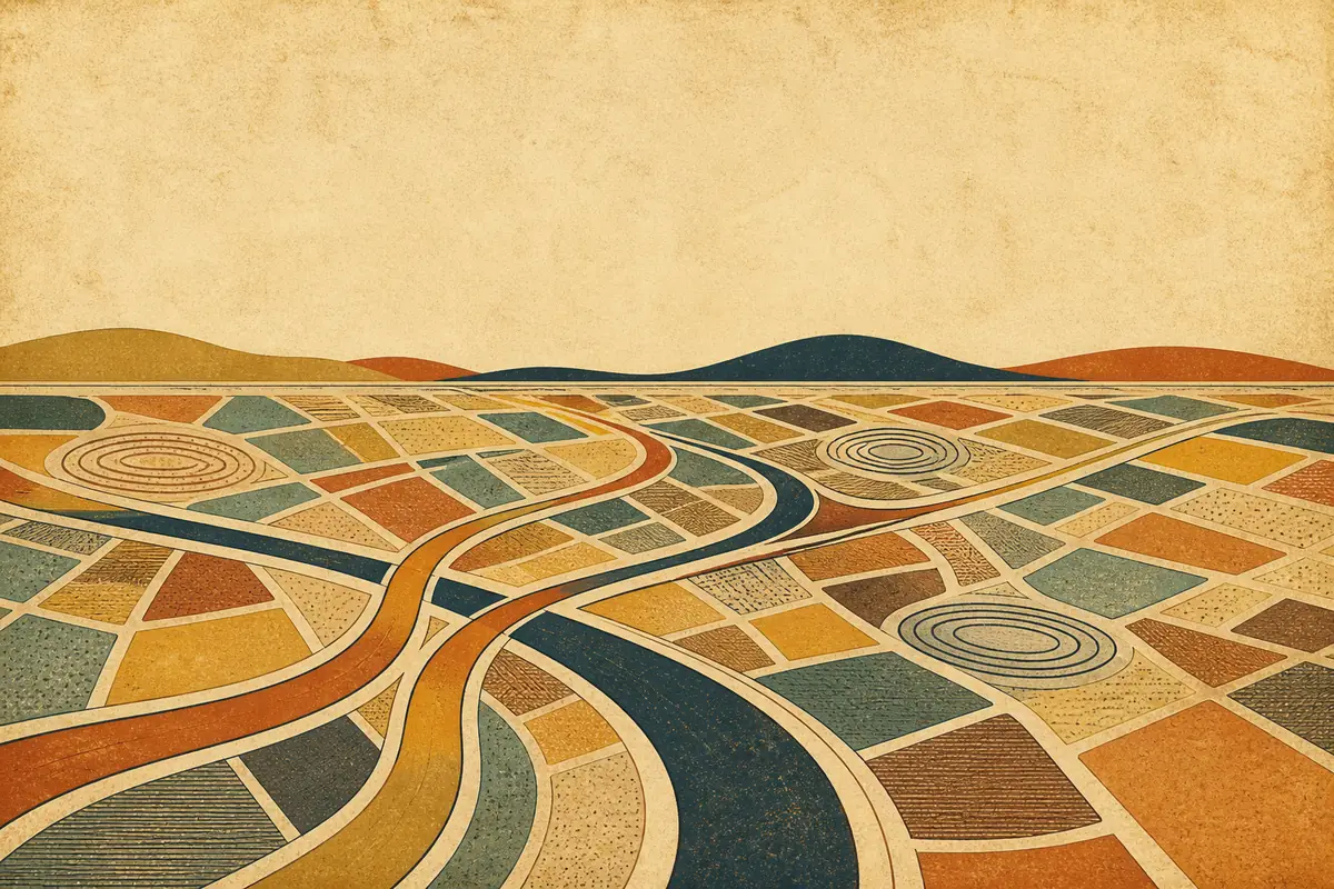 Abstract illustrated map composition for Lakeville, United States