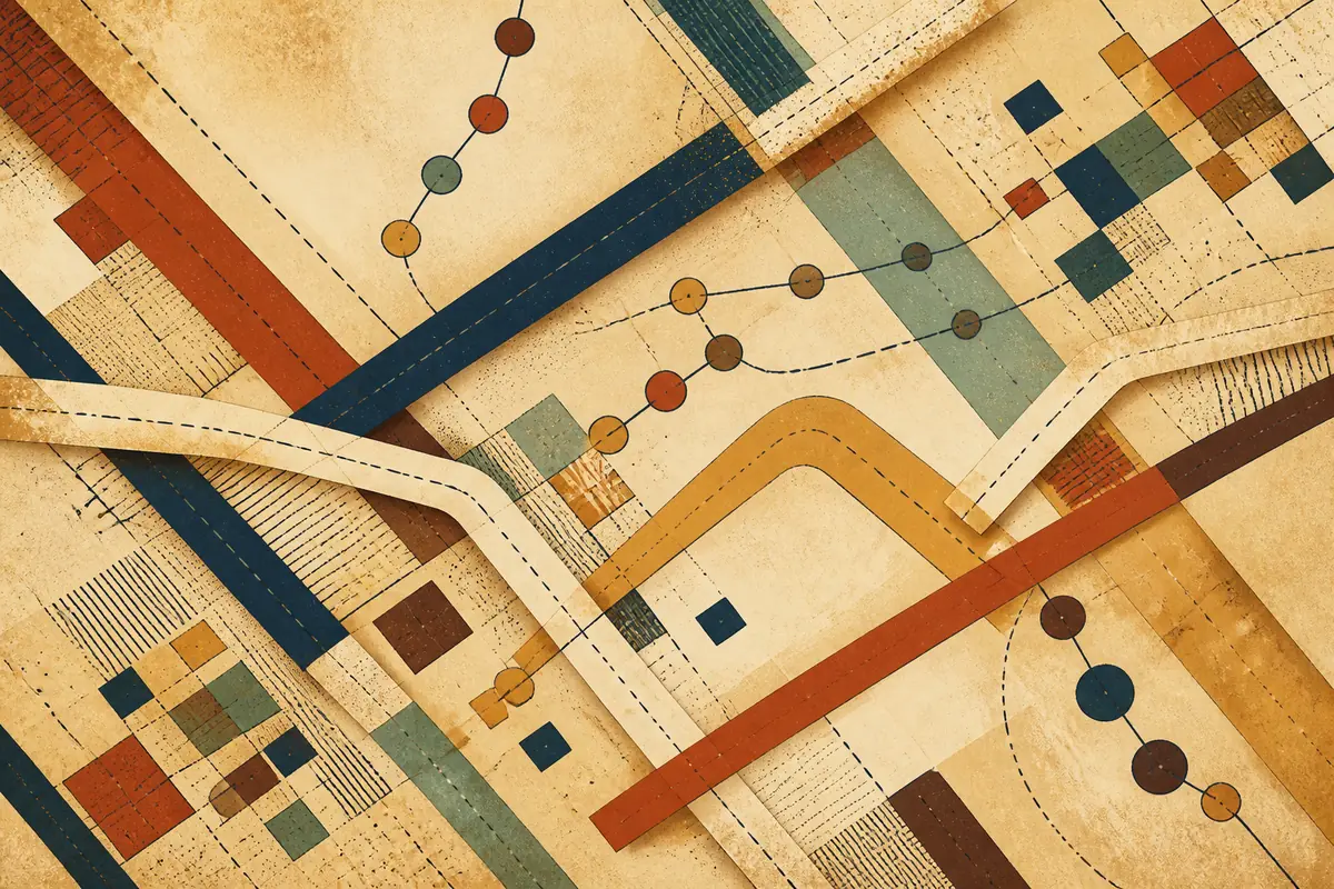 Abstract illustrated map composition for Lakewood, United States