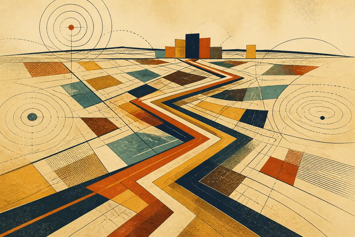 Abstract illustrated map composition for Lakewood, United States