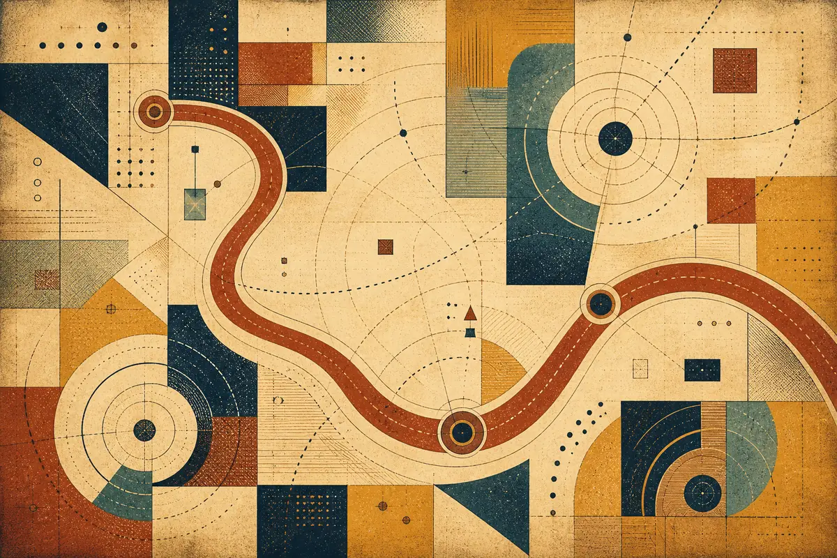 Abstract illustrated map composition for Lakewood Ranch, United States