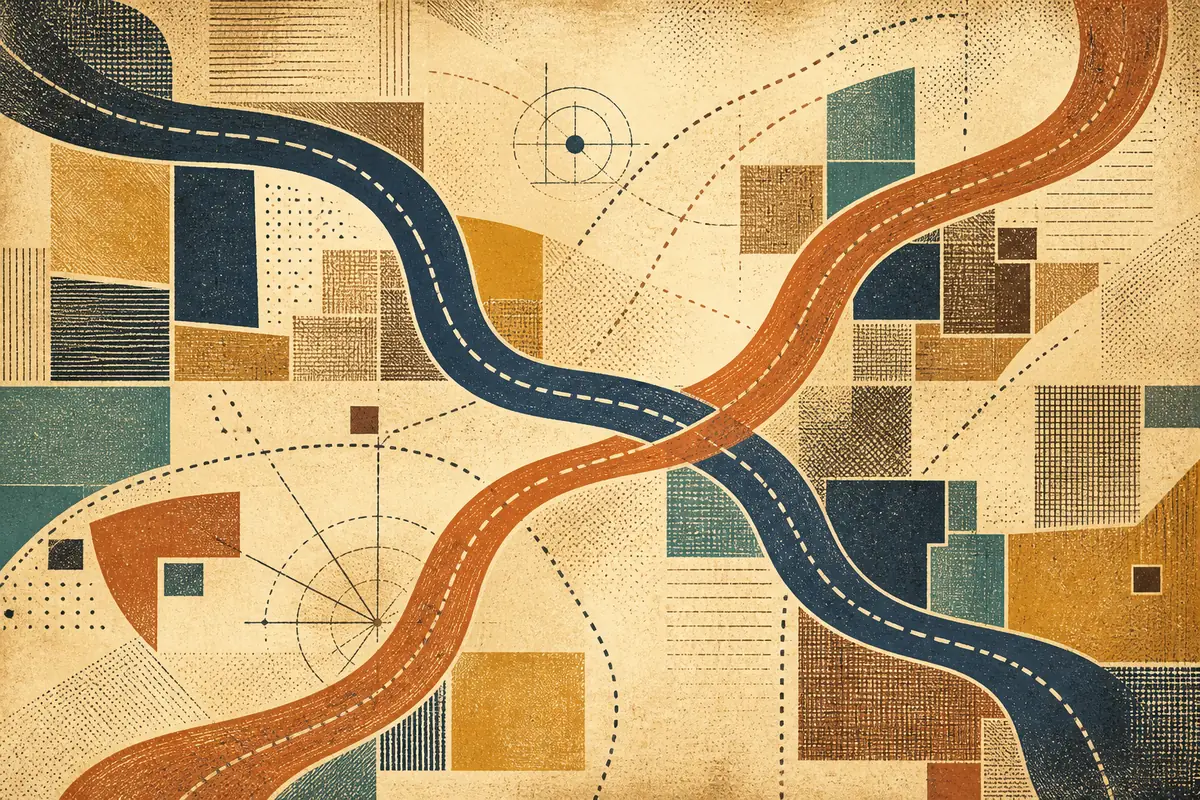 Abstract illustrated map composition for Lancaster, United States