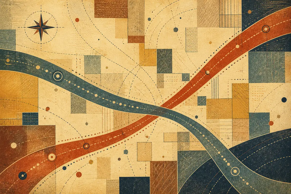 Abstract illustrated map composition for Lancaster, United States