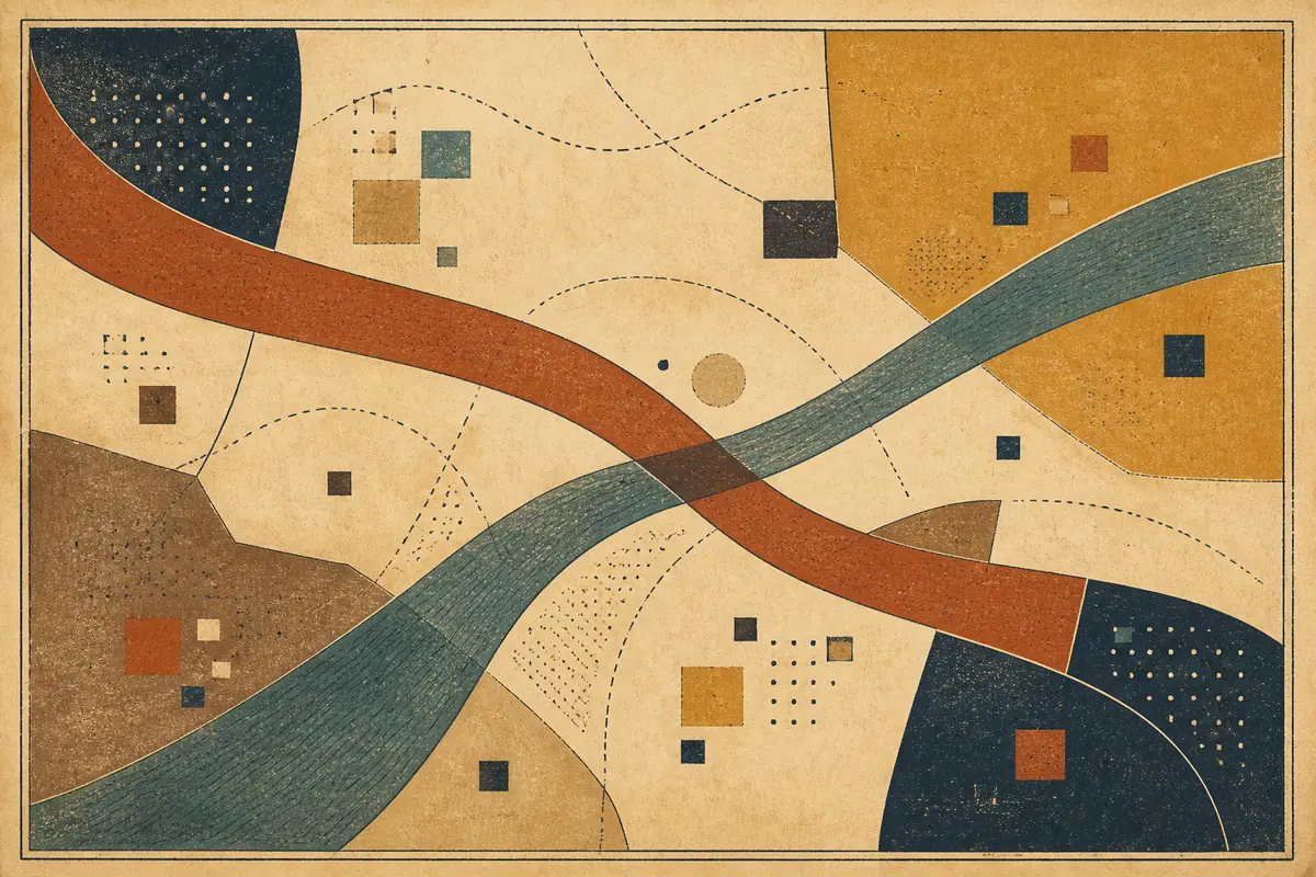 Abstract illustrated map composition for Laramie, United States