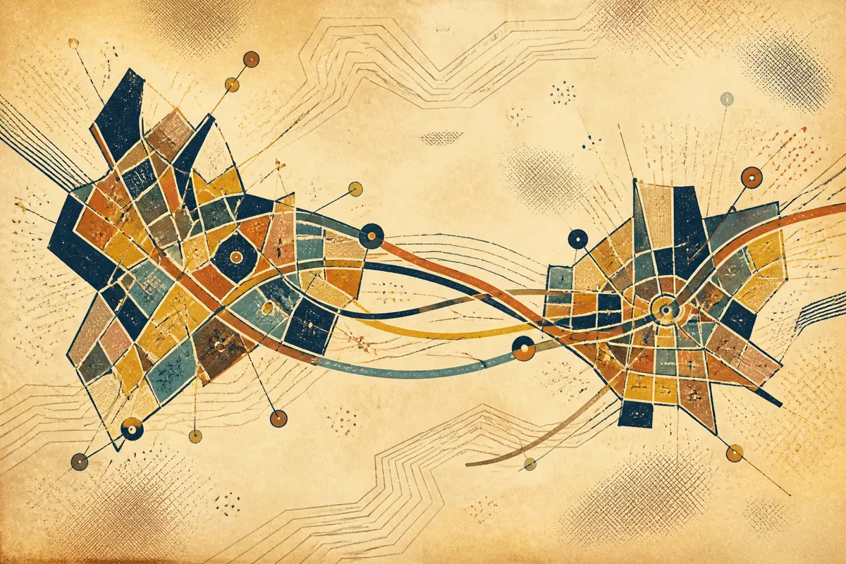 Abstract illustrated map composition for Laredo, United States