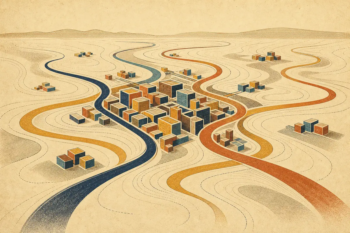 Abstract illustrated map composition for Largo, United States
