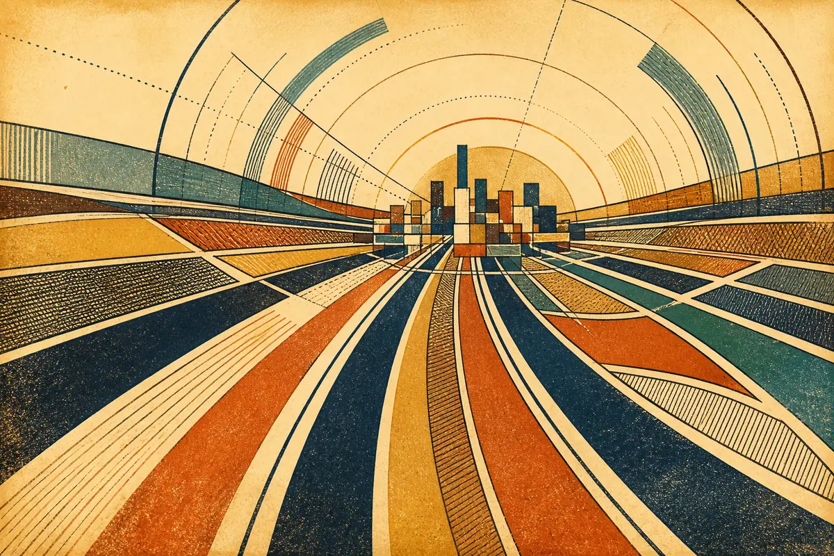 Abstract illustrated map composition for Las Vegas, United States