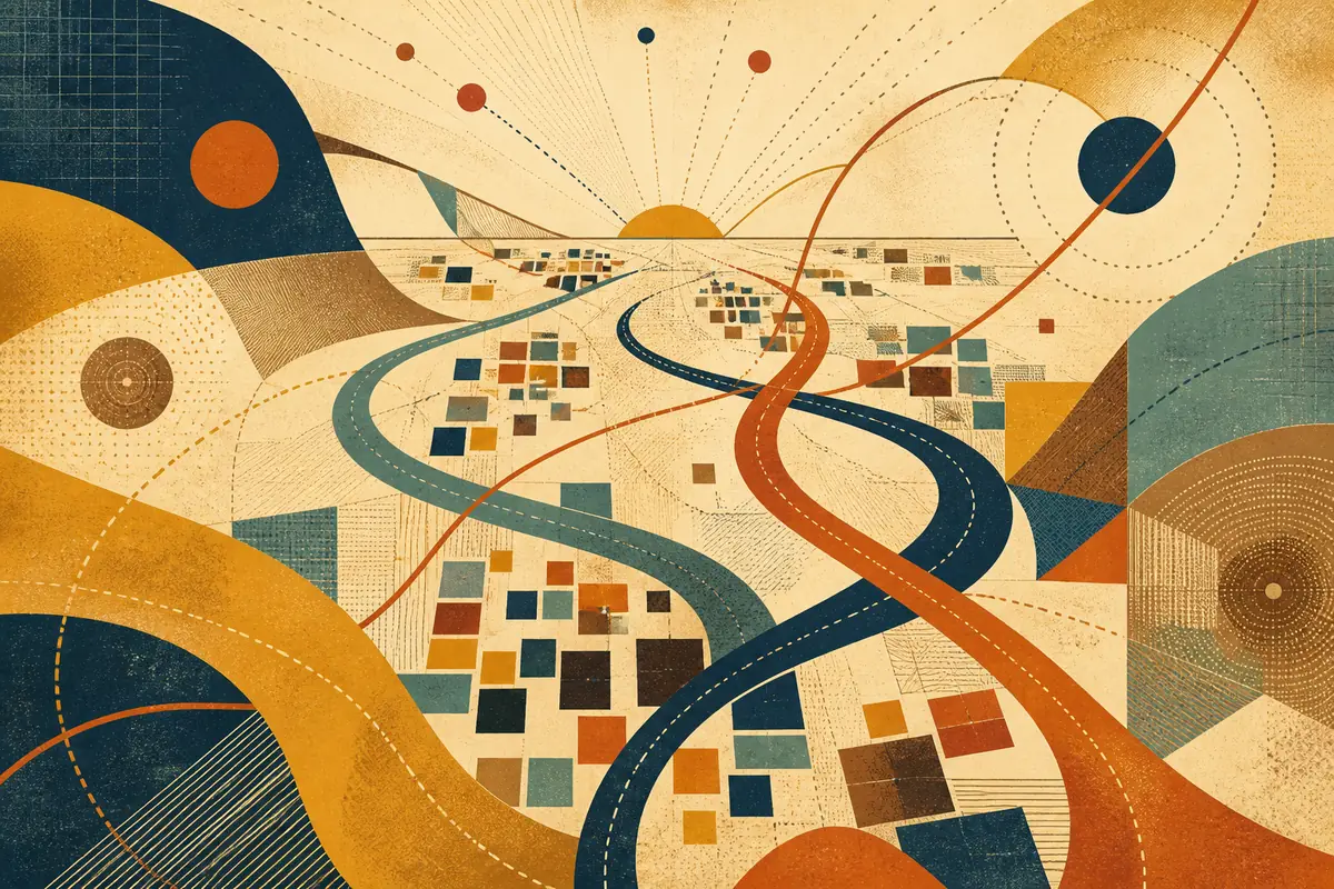 Abstract illustrated map composition for Lauderdale Lakes, United States