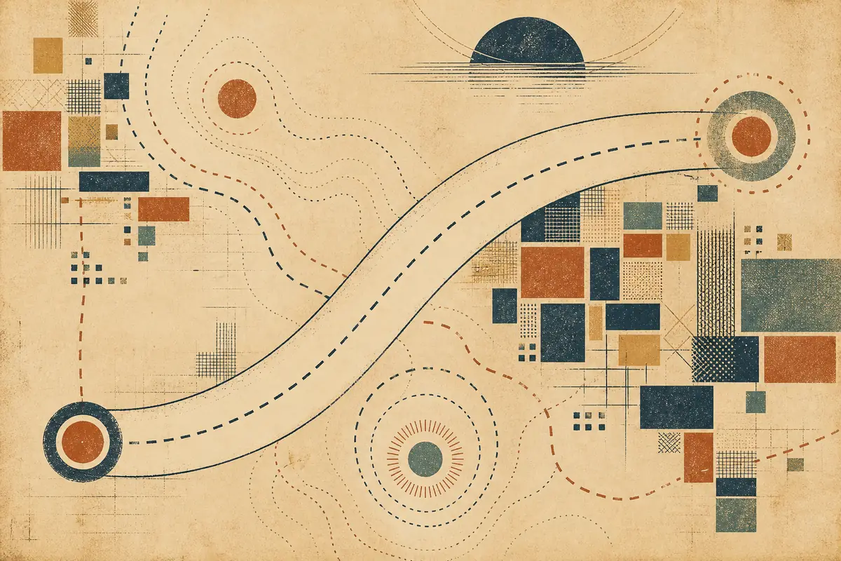 Abstract illustrated map composition for Lawrenceville, United States