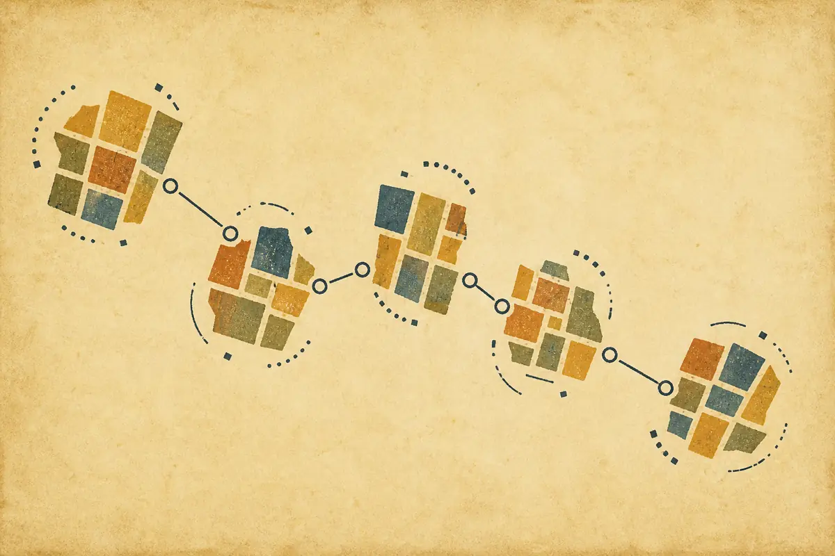 Abstract illustrated map composition for Lawton, United States