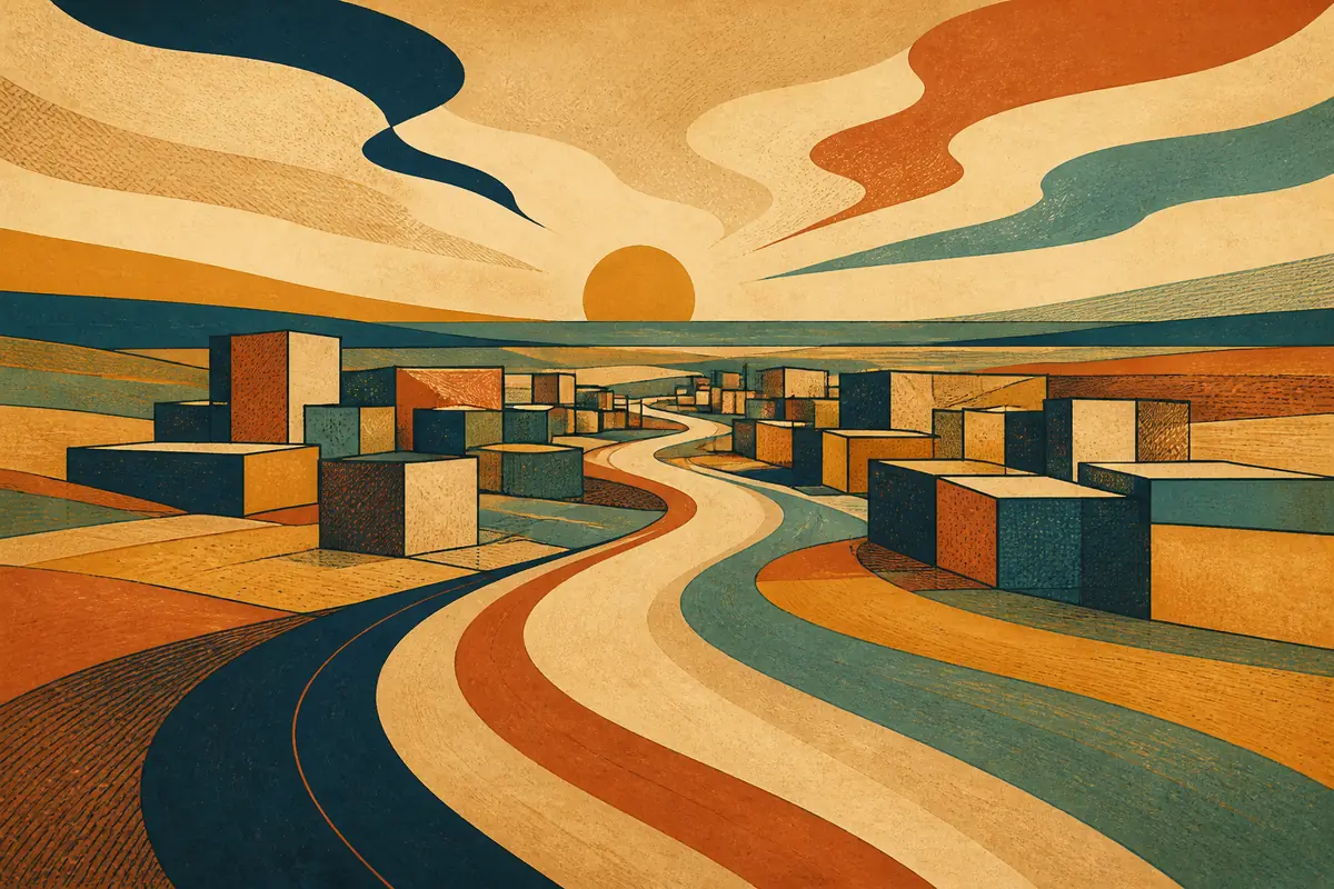 Abstract illustrated map composition for Layton, United States