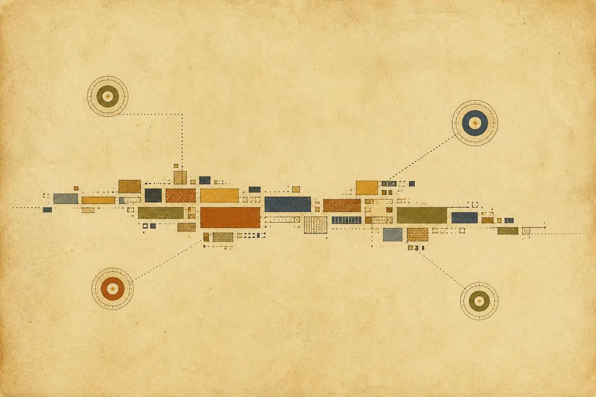 Abstract illustrated map composition for Lee's Summit, United States
