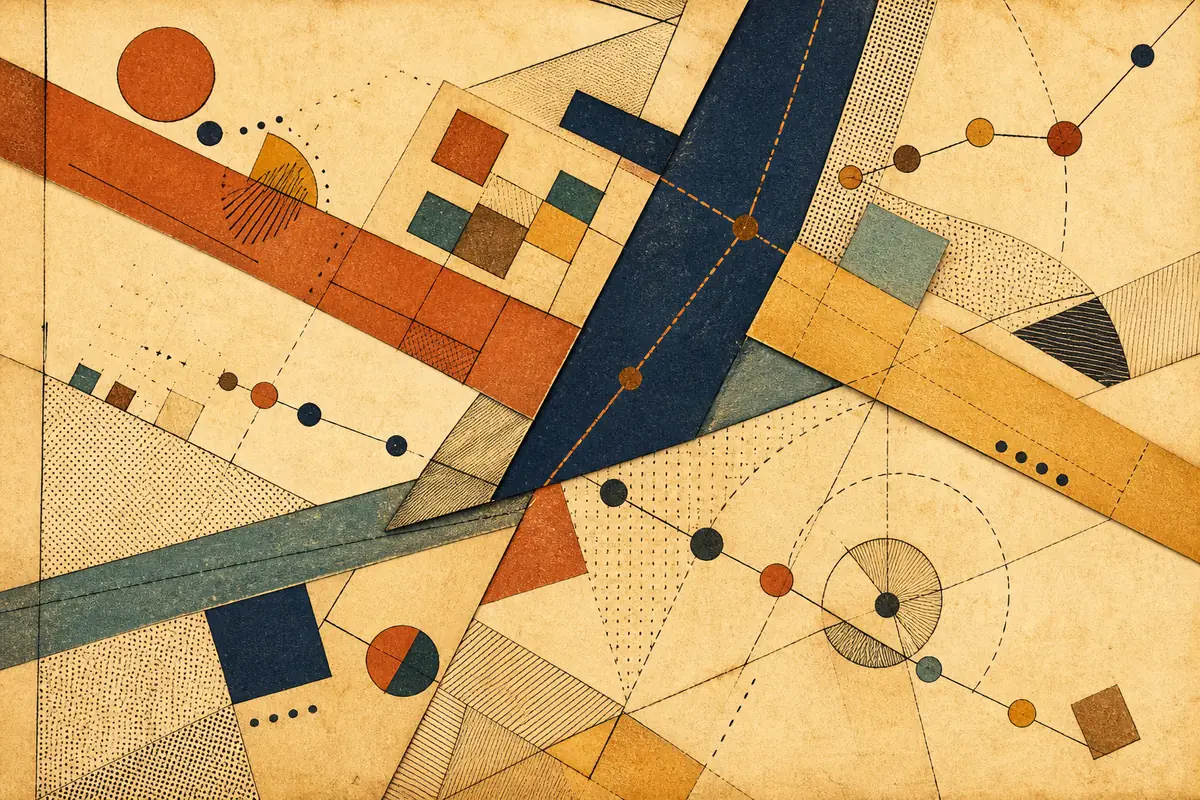 Abstract illustrated map composition for Lenexa, United States