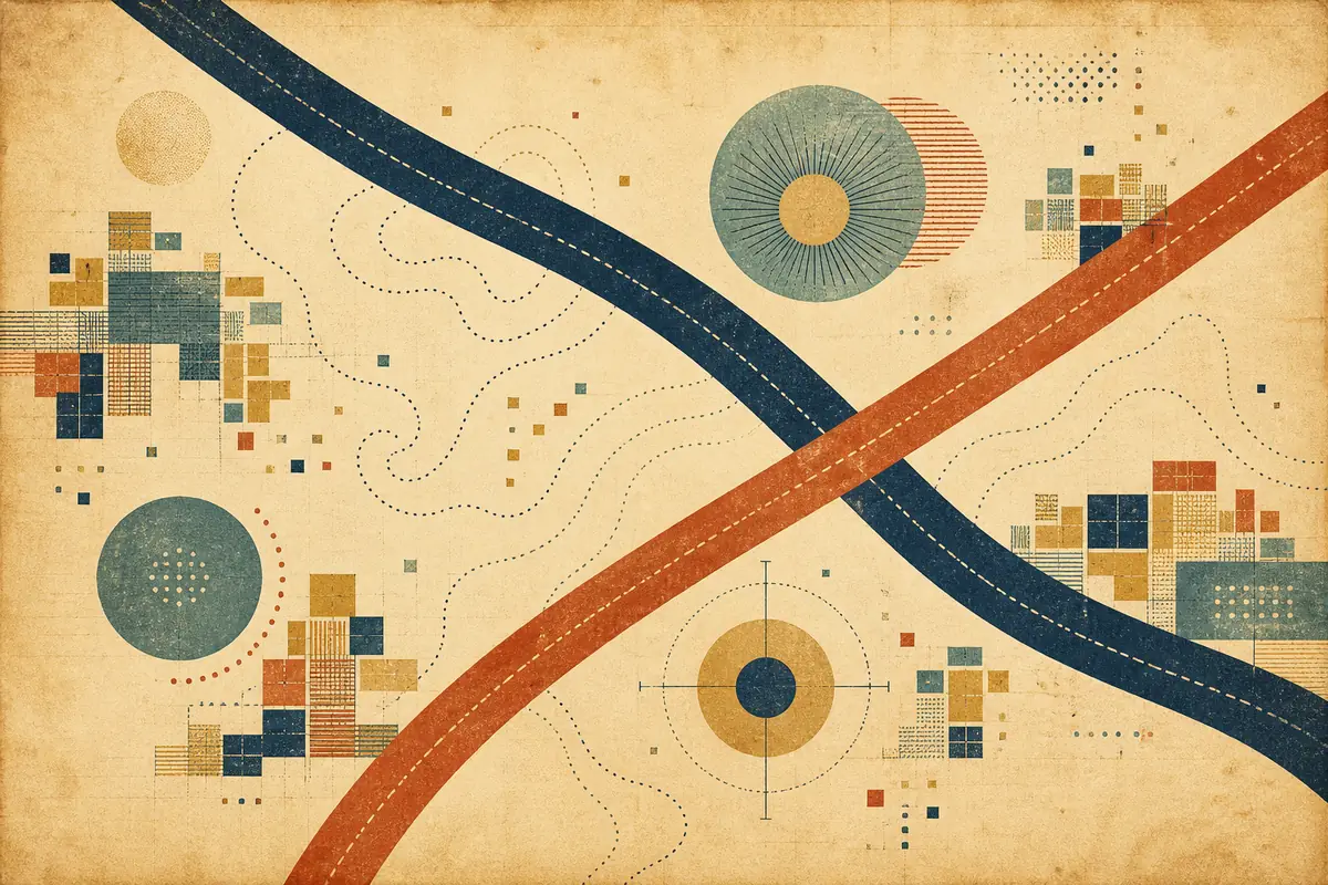 Abstract illustrated map composition for Lexington, United States