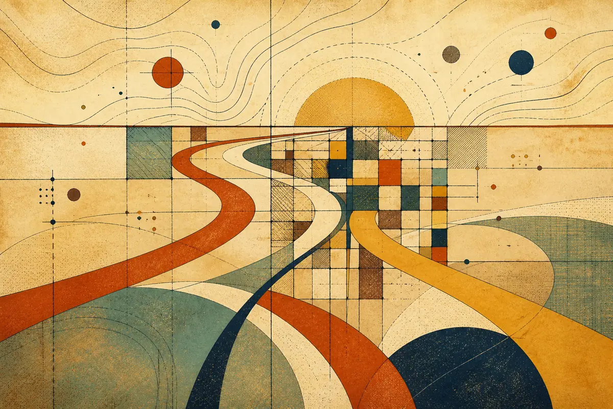 Abstract illustrated map composition for Lima, United States