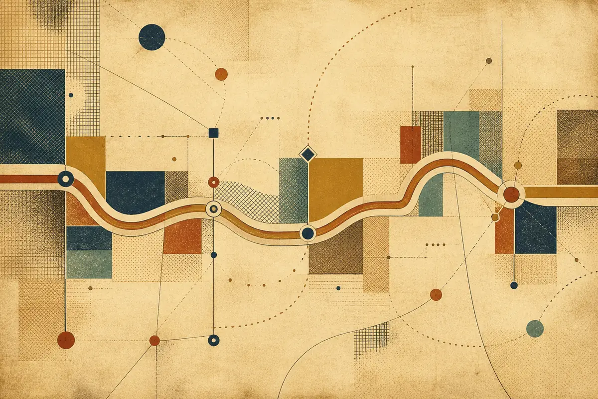 Abstract illustrated map composition for Lincoln Park, United States