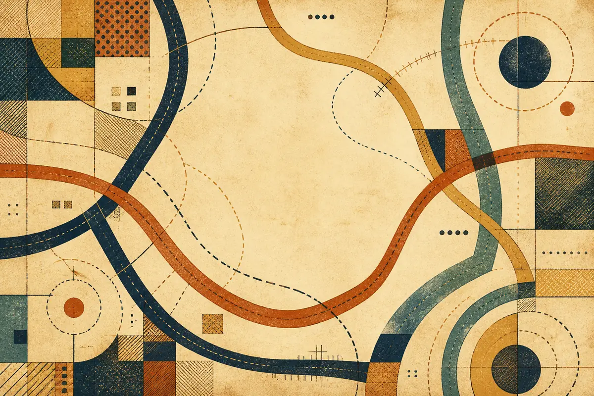 Abstract illustrated map composition for Little Elm, United States