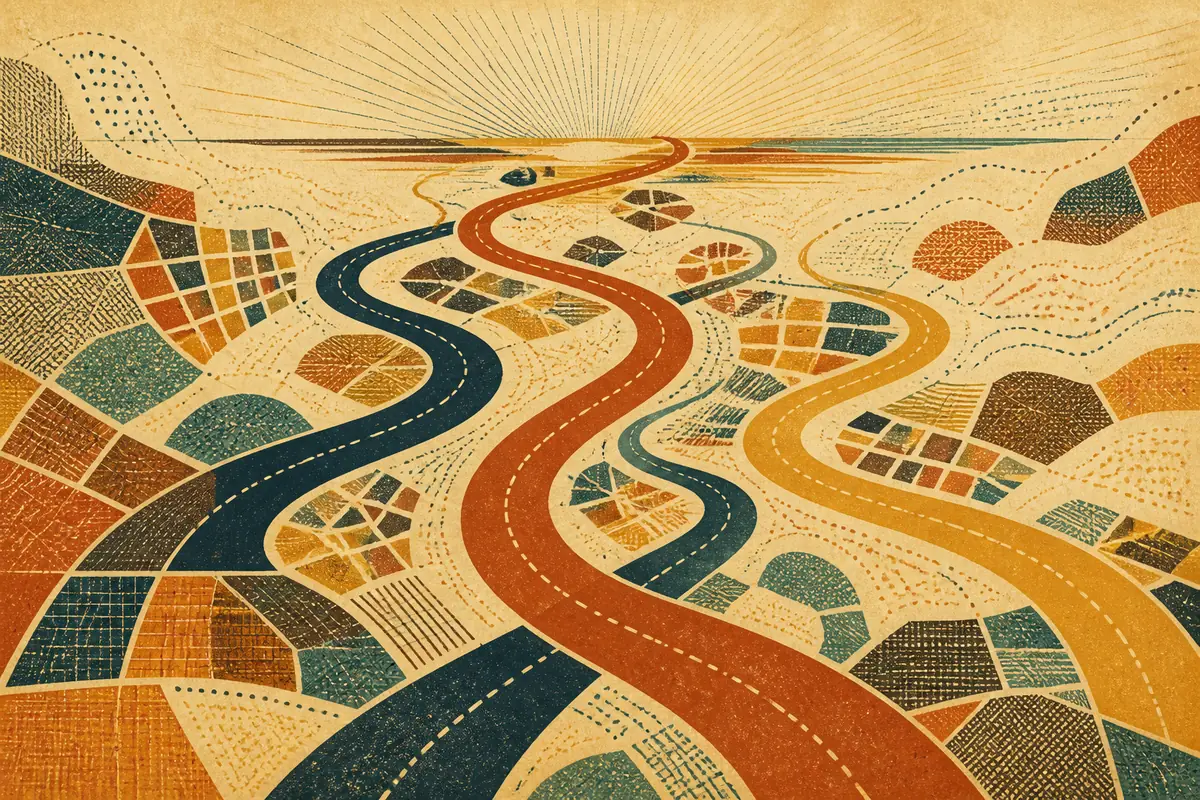 Abstract illustrated map composition for Littleton, United States