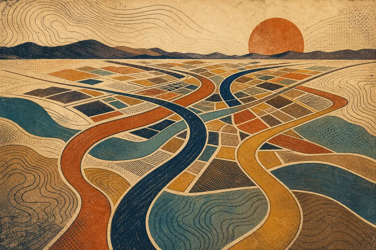 Abstract illustrated map composition for Livermore, United States
