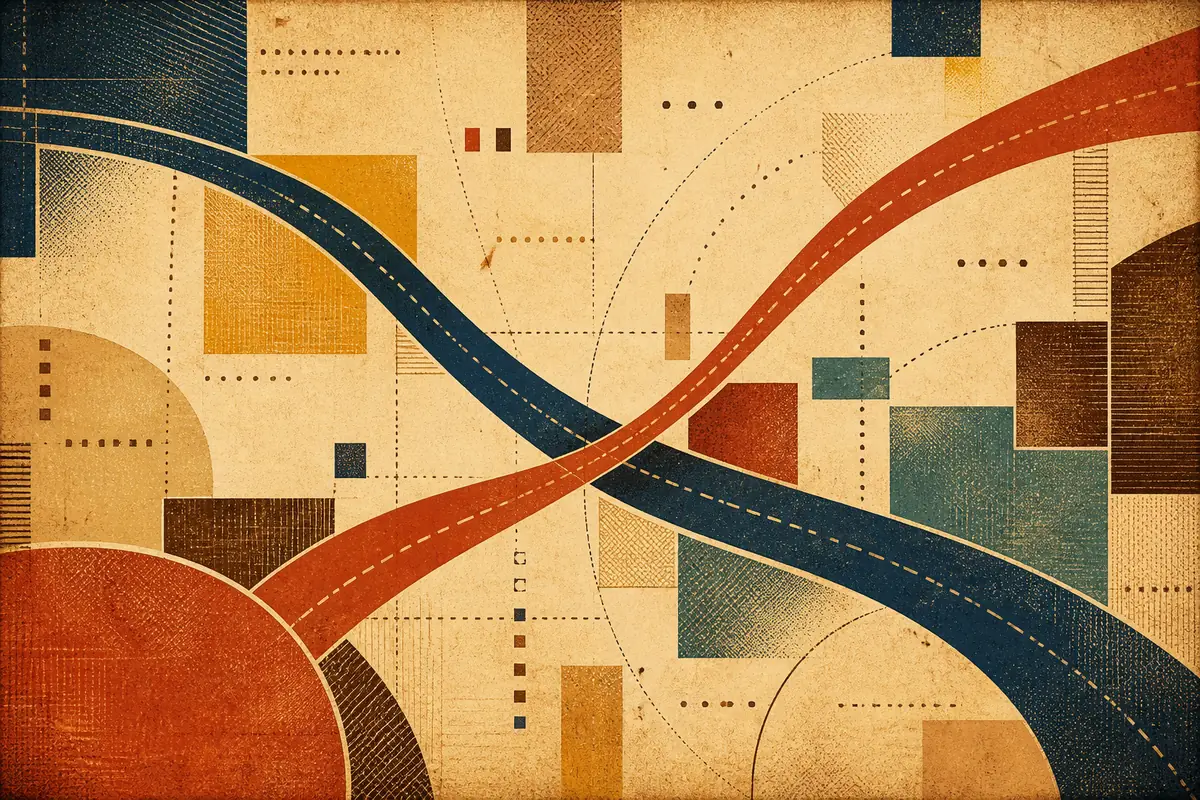 Abstract illustrated map composition for Lompoc, United States