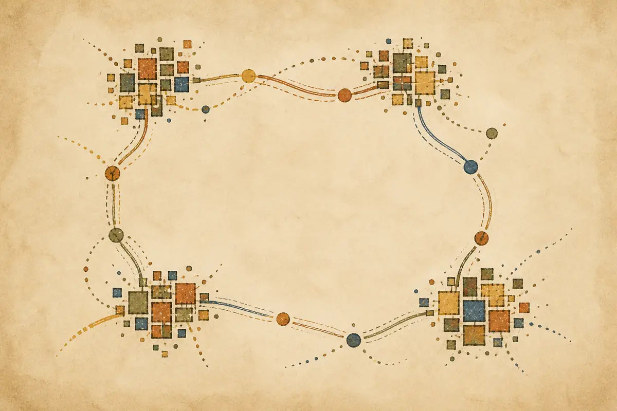 Abstract illustrated map composition for Longmont, United States