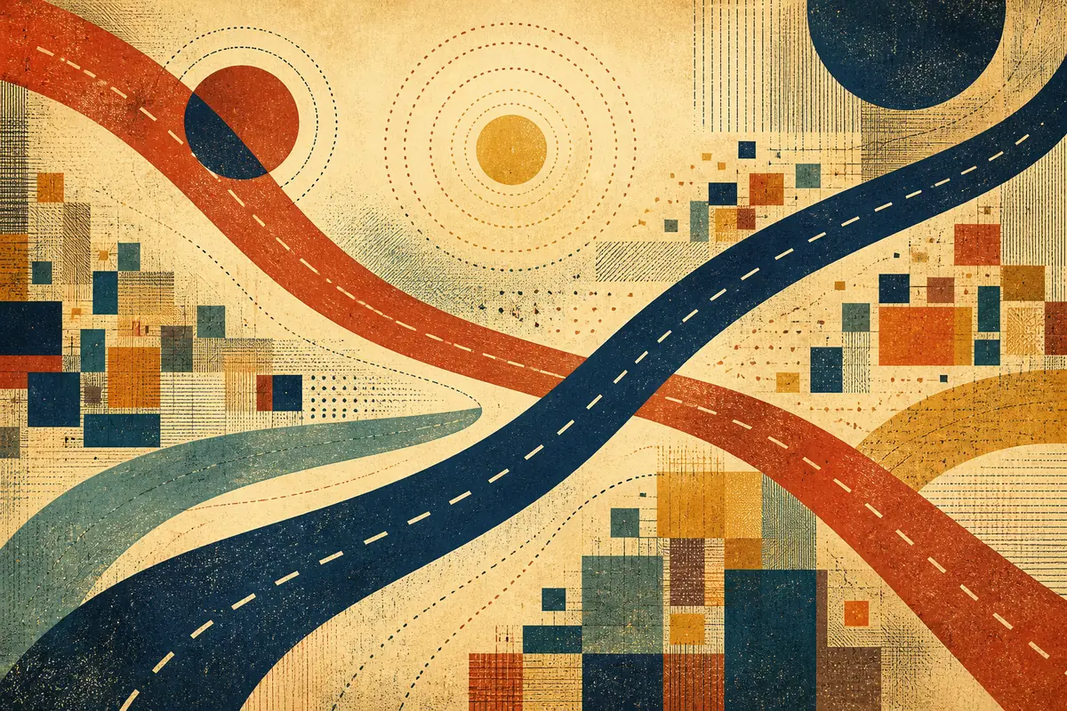 Abstract illustrated map composition for Los Altos, United States