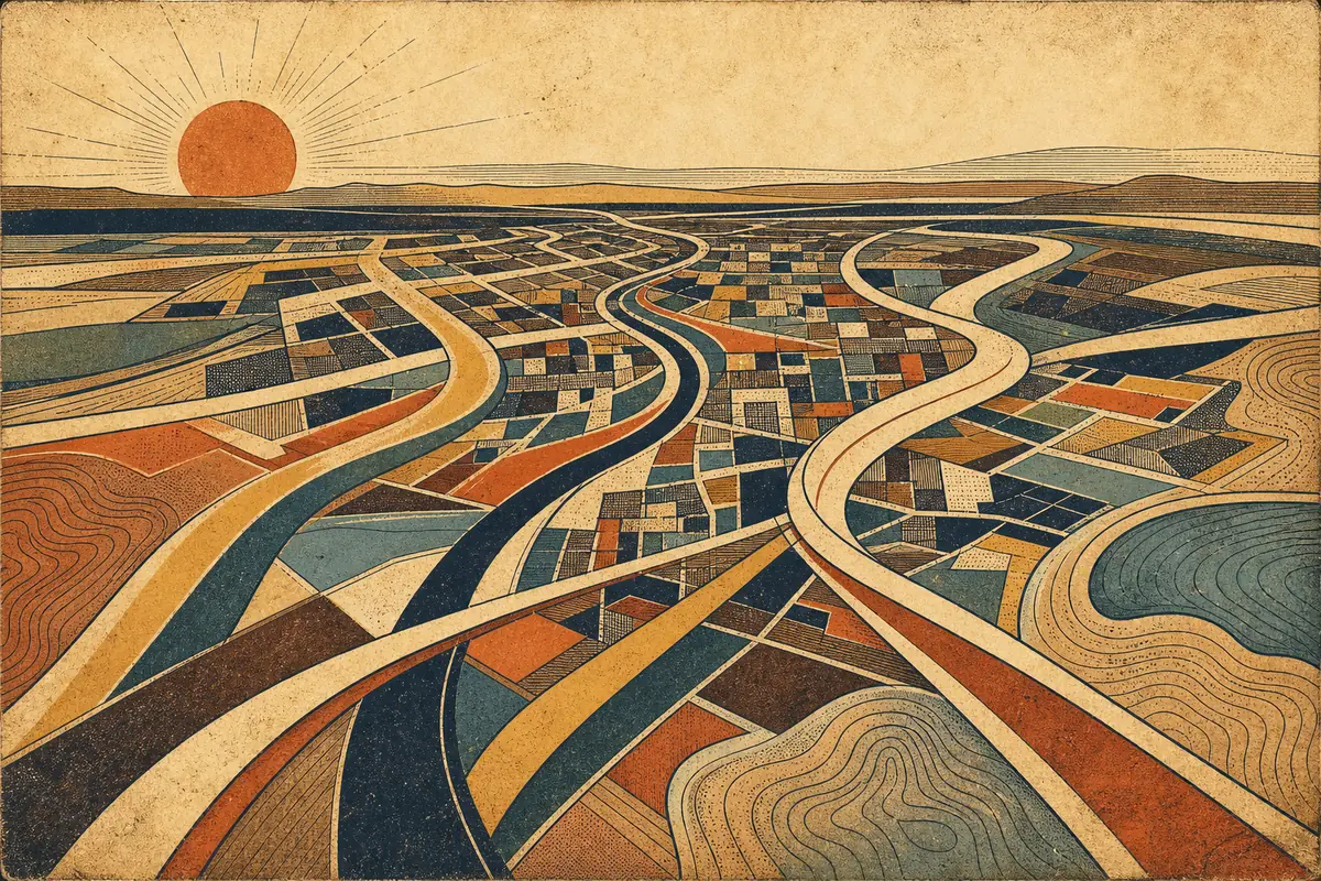 Abstract illustrated map composition for Lynn, United States