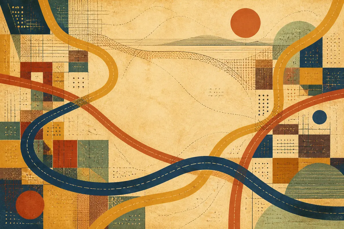 Abstract illustrated map composition for Lynnwood, United States