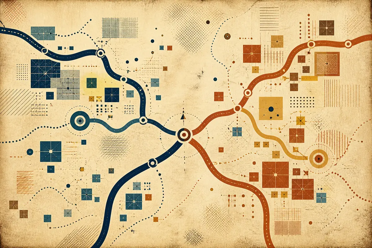 Abstract illustrated map composition for Madison, United States