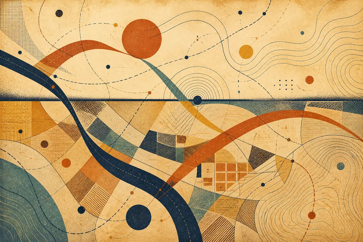 Abstract illustrated map composition for Malden, United States