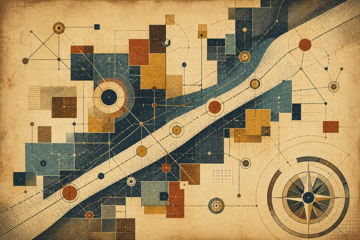 Abstract illustrated map composition for Mamaroneck, United States