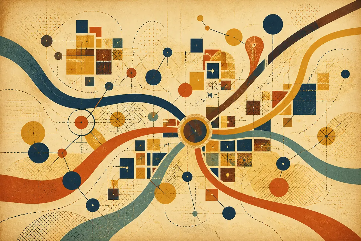Abstract illustrated map composition for Manassas, United States