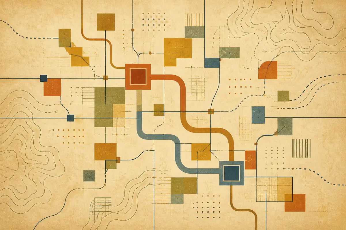 Abstract illustrated map composition for Manchester, United States