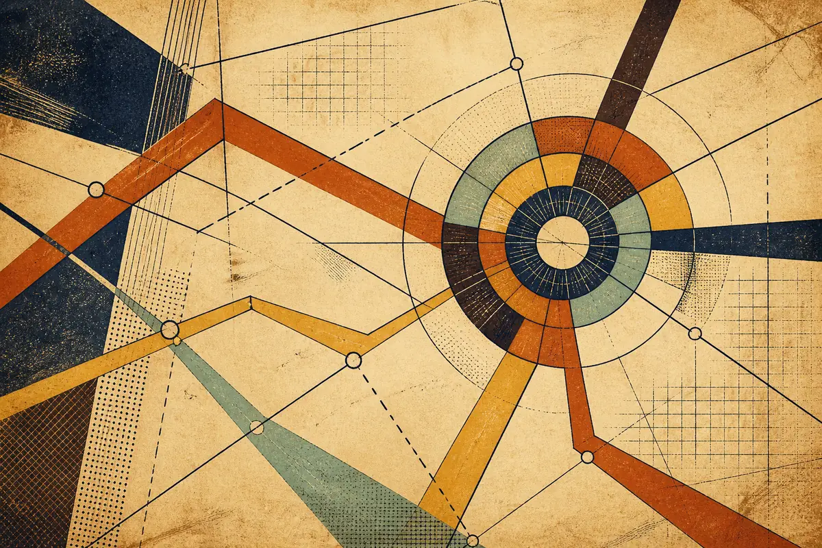 Abstract illustrated map composition for Manhattan, United States