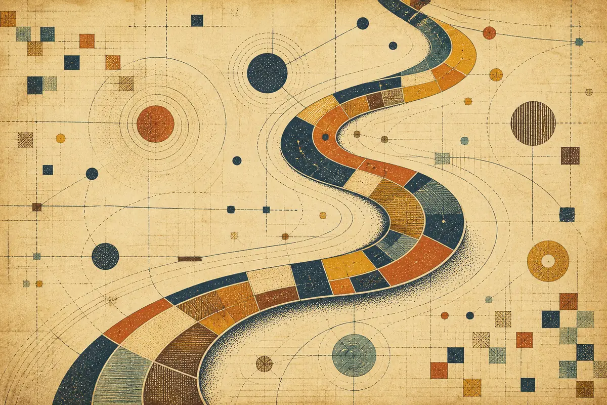 Abstract illustrated map composition for Manitowoc, United States