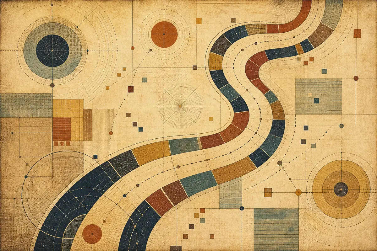 Abstract illustrated map composition for Manlius, United States