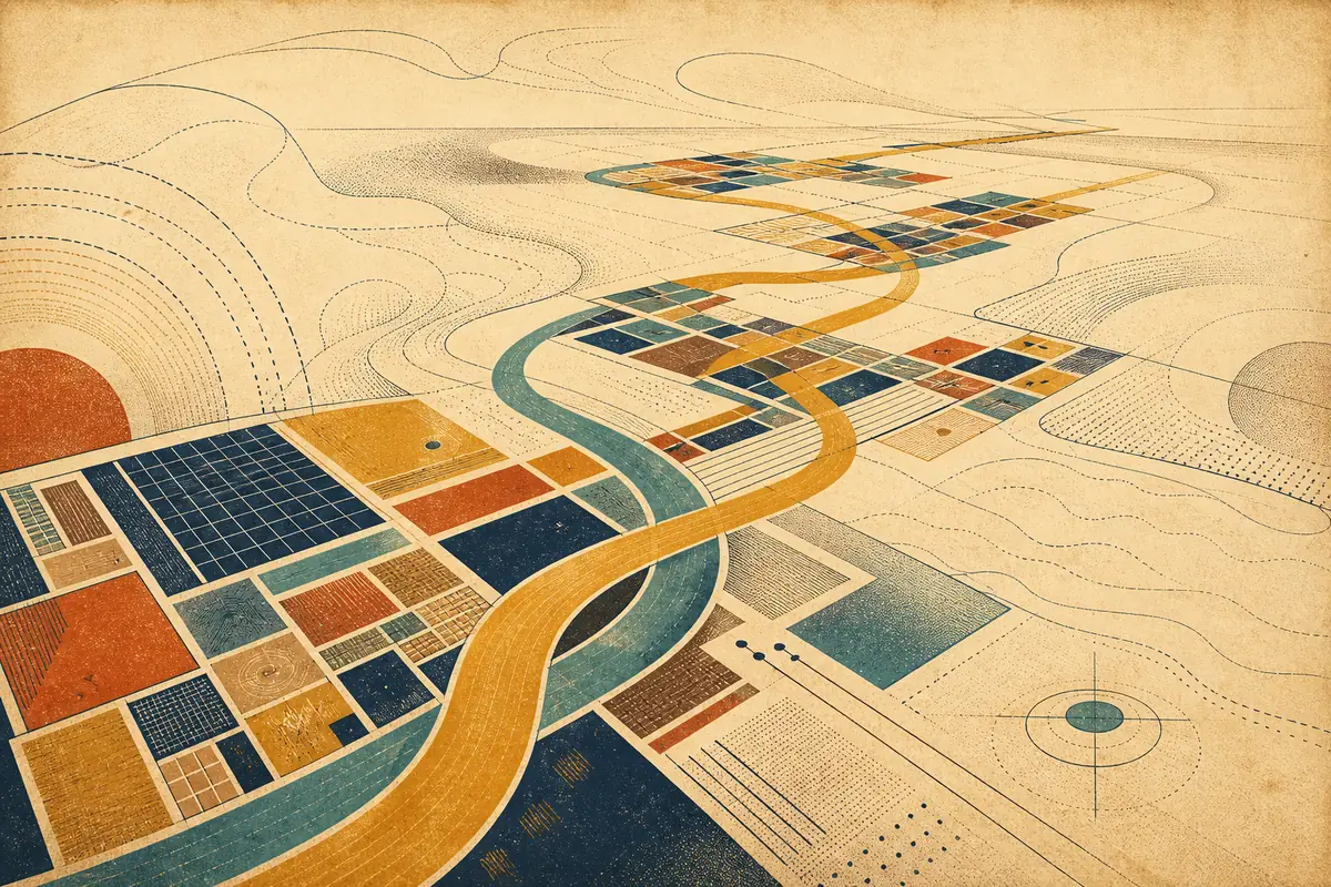 Abstract illustrated map composition for Maple Grove, United States