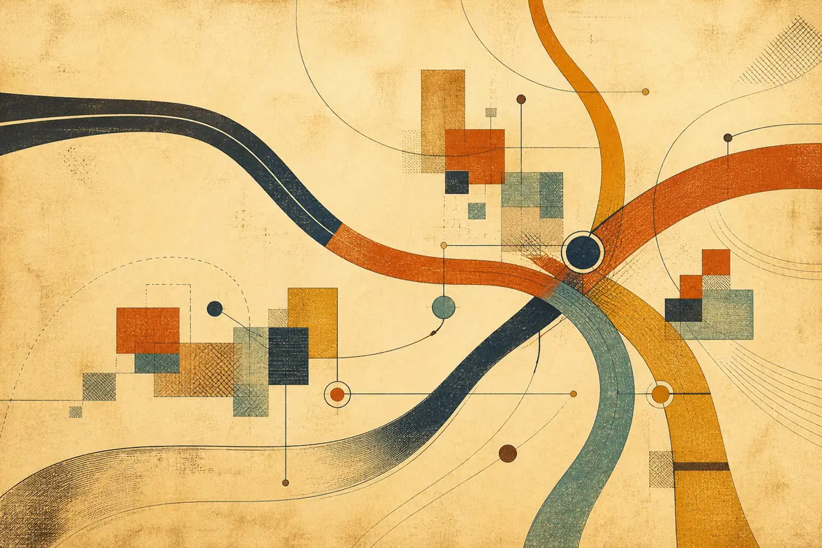 Abstract illustrated map composition for Marana, United States