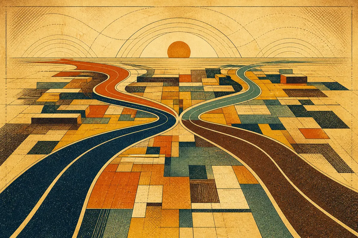 Abstract illustrated map composition for Maricopa, United States